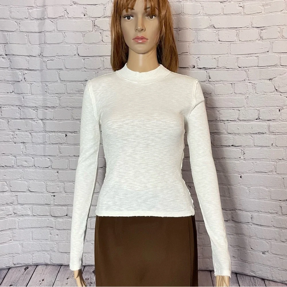 New Free People Ivory Cotton Distant Sun Tee Size XS